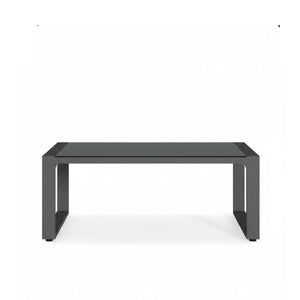 English Elm 44" Outdoor Aluminum Coffee Table Tempered Glass Top Rust Proof Patio Lounge B082P455134
