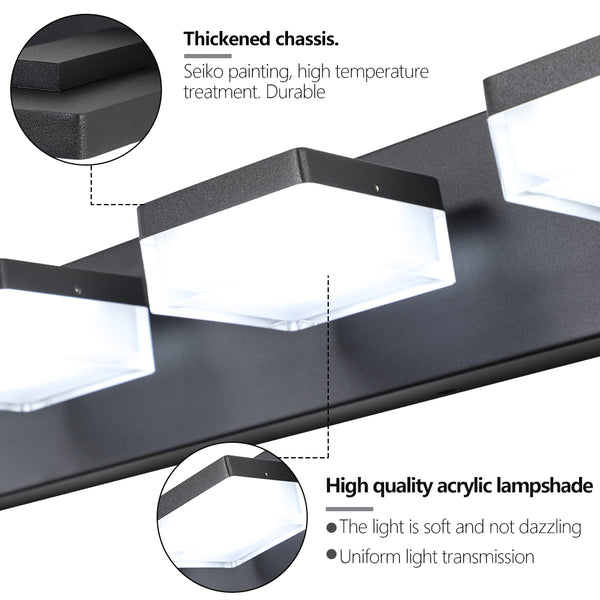 English Elm Modern 6-Light Black Led Vanity Fixture - Perfect For Bathrooms, Dressing Areas & Makeup Stations! W2312P374908