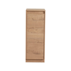 English Elm 12" Slim Freestanding Cabinet Oak Finish Soft Close Door Adjustable Shelves Bathroom W999P406013