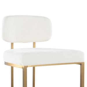 English Elm Fixed-height Barstools Powder Coated Steel Frame Brown Upholstered Seat Set of Two Cream B202P471212