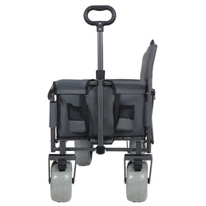 English Elm 3-in-1 Folding Utility Wagon Converts to Bench Seat with All-terrain Balloon Tires Gray W2932P312720