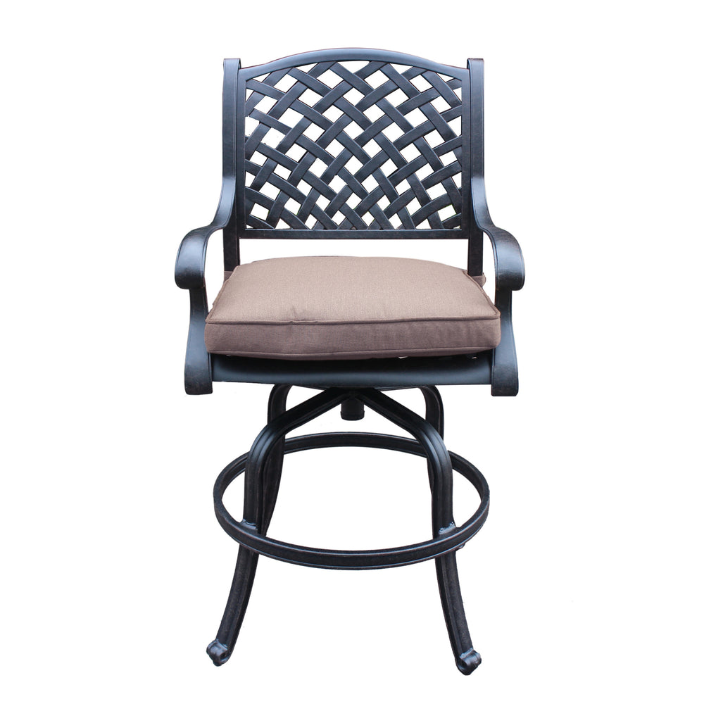English Elm Cast Aluminum Counter Stools With Cushions, Set Of 2 – Durable, Weather-Resistant, Elegant Design B010P278346