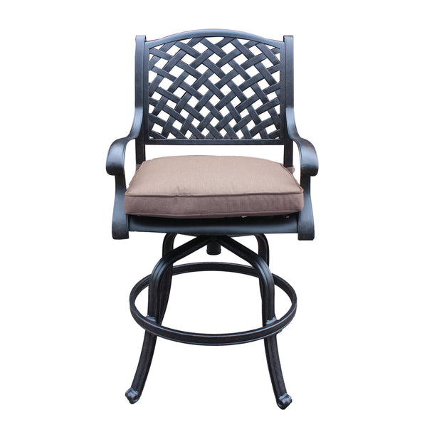 English Elm Cast Aluminum Counter Stools With Cushions, Set Of 2 – Durable, Weather-Resistant, Elegant Design B010P278346