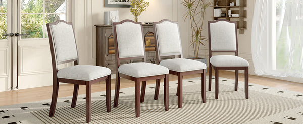 English Elm Farmhouse Upholstered Dining Chairs Set of 4 with High Back, Comfortable Modern Seating for Home Use Cherry N752P271803C