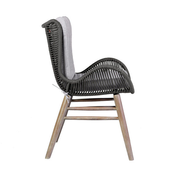 English Elm Mateo Outdoor Dining Chair Solid Eucalyptus Frame with Hand-woven Charcoal Rope Seat B2736P464846