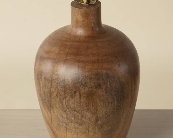 Sunpan Noboli Table Lamp - Elegant Wood Base Design, Versatile LED/Incandescent Compatibility, 100W Max Natural