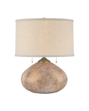 Currey & Company Kenmare Table Lamp - Rustic Terracotta Design With Antique Brown Glaze And Elegant Brass Accents Brown Terracotta 6000-1014-currey-company