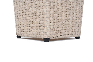 English Elm Christopher Knight Home® - Outdoor PE Wicker Flower Pots Set — 2 Beige PE Rattan Planters with Iron Frame, Drainage, No Assembly N772P247720E