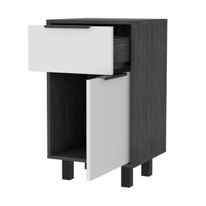 English Elm Luxor Z Nightstand with Superior Top, Drawer & Cabinet Storage, Modern White Pine Finish, 16.2x14.3x27.5 in Multicolor 26 L x 18 W x 5 H B128P148938