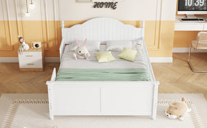 English Elm Twin Low Profile Kids Platform Bed Solid Pine Frame with Guardrails and Storage White W2593P411271