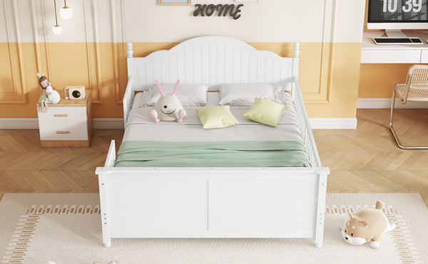 English Elm Twin Low Profile Kids Platform Bed Solid Pine Frame with Guardrails and Storage White W2593P411271