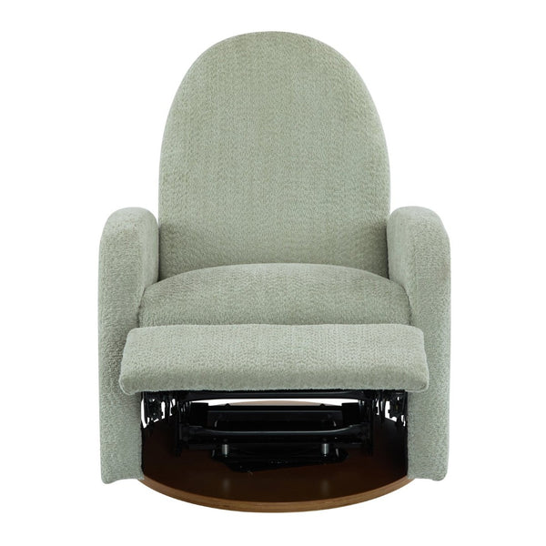English Elm 360 Swivel Glider Recliner with Solid Wood Base Contemporary Upholstered Lounge Chair Light Green N771P363407L