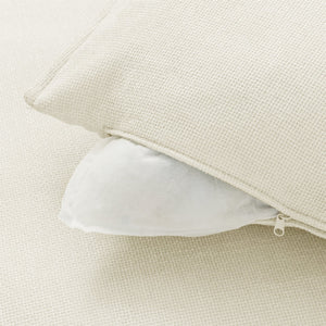 English Elm Contemporary Vertical Channel Sectional Sofa - Elegant Beige Linen Upholstered Corner Comfort W1117P266166