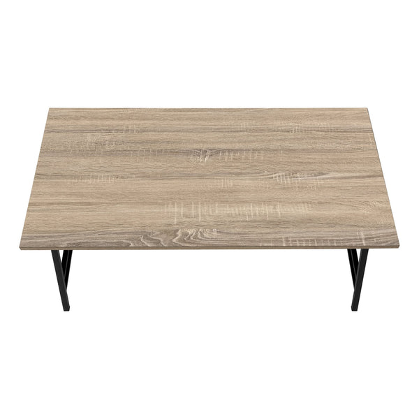 English Elm Coffee Table - Contemporary Rectangular Accent Table With Black Metal Legs For Modern Living Spaces B2710P219433