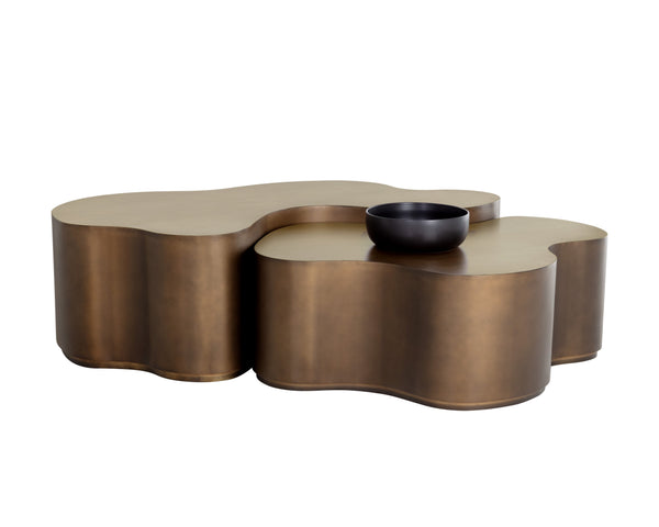 Sunpan Boise Nesting Coffee Tables - Elegant Set of 2 for Modern Living Rooms, Stylish & Functional Design Antique Bronze