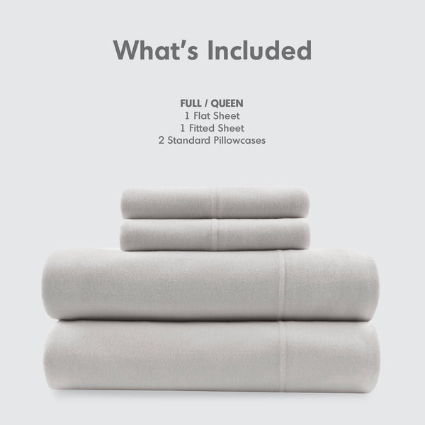 English Elm 3 Pcs Twin All-Season Sheet Set In Grey - Soft Jersey Knit, Deep-Pocket, Easy Care For Year-Round Comfort B035P319684