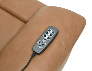 English Elm Chavis Brown Faux Leather Aire Power Motion Sofa with USB, Power Headrest, Lumbar Air & Remote B2726P406777