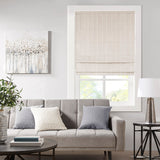 Madison Park Galen Casual Basketweave Room Darkening Cordless Roman Shade MP40-7748 Ivory