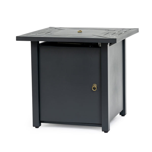 English Elm 30" 30inch Propane Fire Pit Table 50000 BTU Mosaic Ceramic Top Steel Frame ETL Approved Patio Garden Black W853P293851
