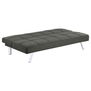 English Elm Joel Grey Tufted Convertible Sofa Bed with Plush Cushioning, Metal Legs, Modern Grey Elegance B062P344956