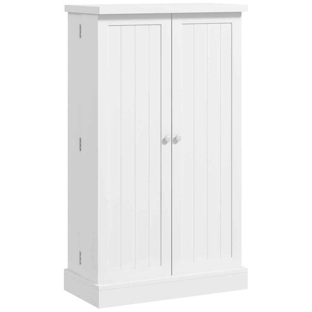 English Elm HOMCOM Freestanding Kitchen Pantry Cabinet with 5-Tier Shelves, 12 Door Racks, Anti-Tip Hardware, Compact Stylish Storage White W2225P200790