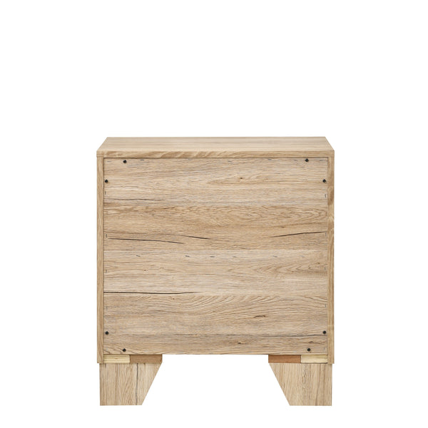 English Elm Natural Contemporary 2-Drawer Nightstand with Spacious Storage, Natural Wood Finish, 22"W x16"D x24"H Stylish Bedroom Accent B011P317196