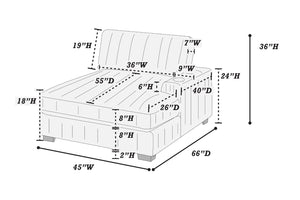 English Elm Contemporary 7 Piece Modular U Shaped Sectional Sofa in Plush Black Corduroy with Usb Port B011S02236