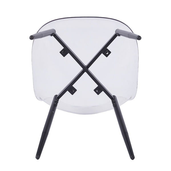 English Elm Pet Shell Dining Chairs Set of Four Clear Acrylic Modern Transparent Seating Black W3766P410239