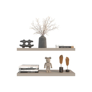 English Elm Floating Shelves - Sleek Taupe Design, 2 Modern Shelves For Stylish Storage & Display In Any Room B097P250916