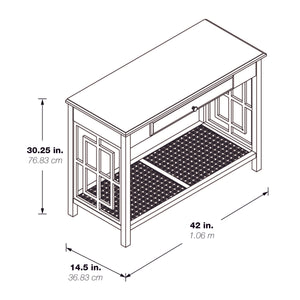 OSP Home Furnishings Oxford Foyer Table Black Frame / Cherry Top