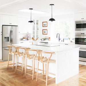 English Elm Wishbone Counter Stool Natural Ash - Solid Ash Wood, Eco Oil Finish, Non-Toxic Upholstery, 38" H B353P343809