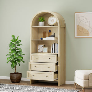 English Elm Arched Modern Farmhouse Pantry Cabinet - Versatile Wood Storage With Adjustable Shelves & Drawers W688P278921