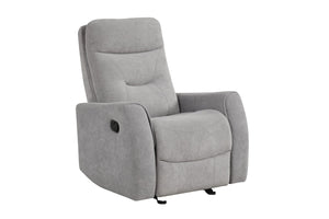 English Elm Paterson Microsuede Velvet Rocker Recliner Plush Swivel Chair for Living Room Gray B078P497894