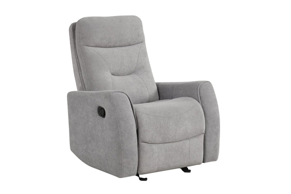 English Elm Paterson Microsuede Velvet Rocker Recliner Plush Swivel Chair for Living Room Gray B078P497894
