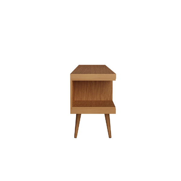 English Elm Utopia 70" TV Stand with Ample Storage and Wire Management, Sleek Mid-Century Legs for Durability Maple B365P398382