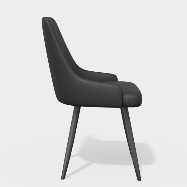 English Elm Modern Dining Chairs Set Of 2 - Comfortable Faux Leather Upholstered Design With Metal Legs T3950P397125