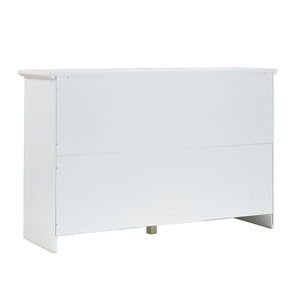English Elm Sideboard 51" Farmhouse Buffet Cabinet with Glass Doors, Adjustable Shelves, Anti-Tip Storage White Oak W3417P321845