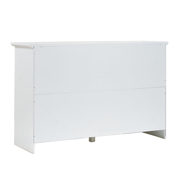 English Elm Sideboard 51" Farmhouse Buffet Cabinet with Glass Doors, Adjustable Shelves, Anti-Tip Storage White Oak W3417P321845