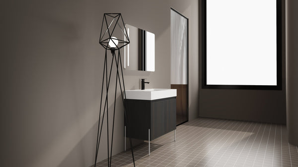 English Elm 36" Freestanding Bathroom Vanity with Durable Resin Sink and Soft-Close Cabinet Doors, Modern Storage Solution for Small Baths W1972S00014