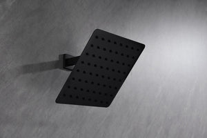 English Elm High Pressure Square Rain Shower Head Stainless Steel Spa Grade Full Body Coverage Matte Black W127264834