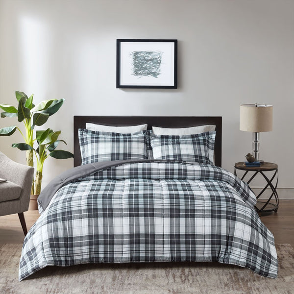 English Elm Full/Queen Parkston 3M Scotchgard Plaid Down Alternative Comforter Set, Moisture-Wicking, OEKO-TEX Certified B03599043