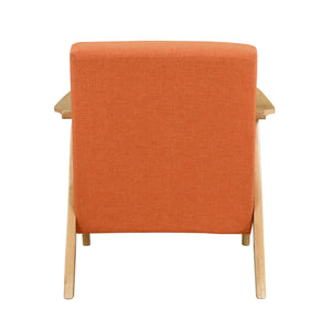 English Elm Modern Velvet Accent Chair with Dark Walnut Angular Frame, Streamlined Mid-Century Comfort Design Natural,Orange 35.5 L x 25.5 W x 20 H B011P271957