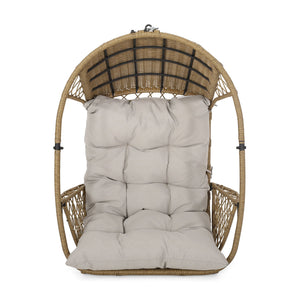 English Elm Christopher Knight Home® - Malia Wicker Hanging Chair With Plush Cushion - Stylish Indoor/Outdoor Seating For Relaxation & Comfort 67677.00LBGE
