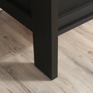 English Elm 4-Drawer Chest In Sleek Black Finish - Modern Farmhouse Storage Solution With Smooth Functionality B356P367864