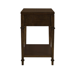 English Elm Kenna Solid Wood Nightstand with Drawer & Lower Shelf, Dark Coffee Finish, 125 lb Top Capacity B035P256572