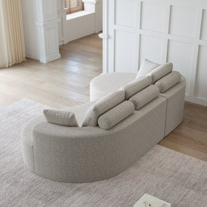 English Elm Modern Chenille Cloud Sectional Sofa Oversized 4 Seat Curved Couch for Living Room W834S00484