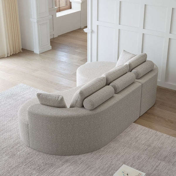 English Elm Modern Chenille Cloud Sectional Sofa Oversized 4 Seat Curved Couch for Living Room W834S00484