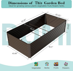 English Elm 8×4×1.5 Ft Galvanized Steel Raised Garden Bed Rust Proof Outdoor Metal Planter W1859P429566