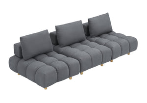 English Elm 90 Teddy Sofa 90in Plush Apartment-Ready 3-Seater with Solid Wood Legs, Sponge Cushions, Cozy Appeal Gray W1658S00070
