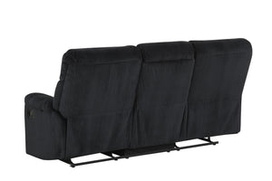 English Elm Lucie Velvet Corded Reclining Sofa with Console and Cup Holders for Living Room B078P473035